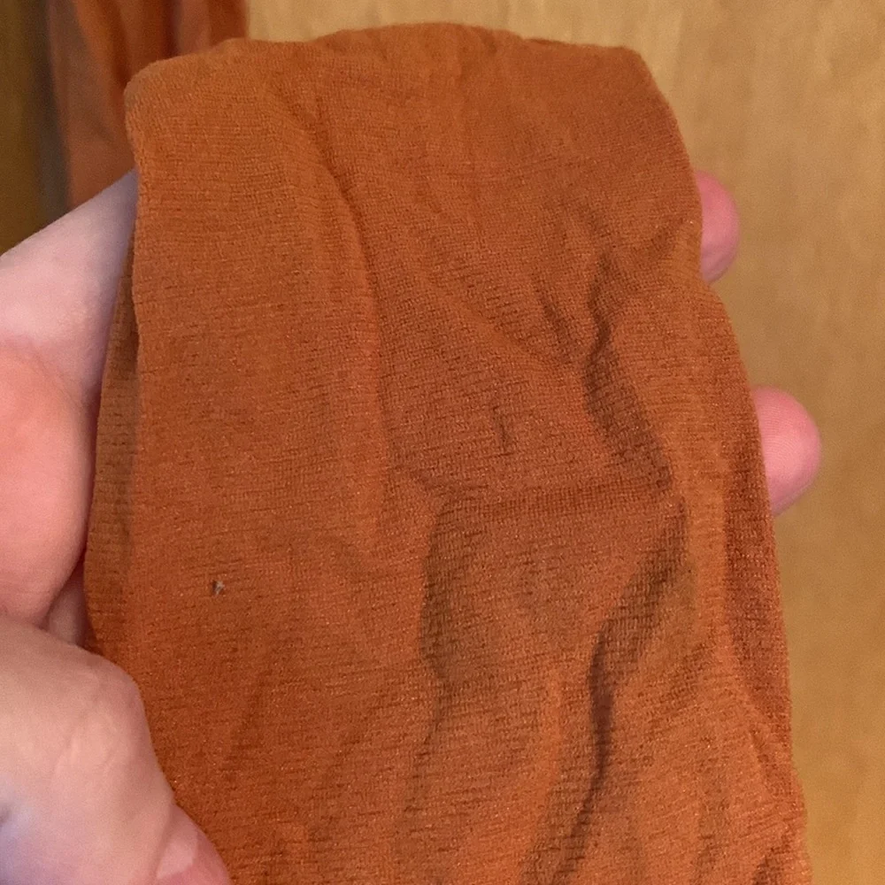 Pumpkin orange tights hosiery pantyhose slightly worn good condition Small med